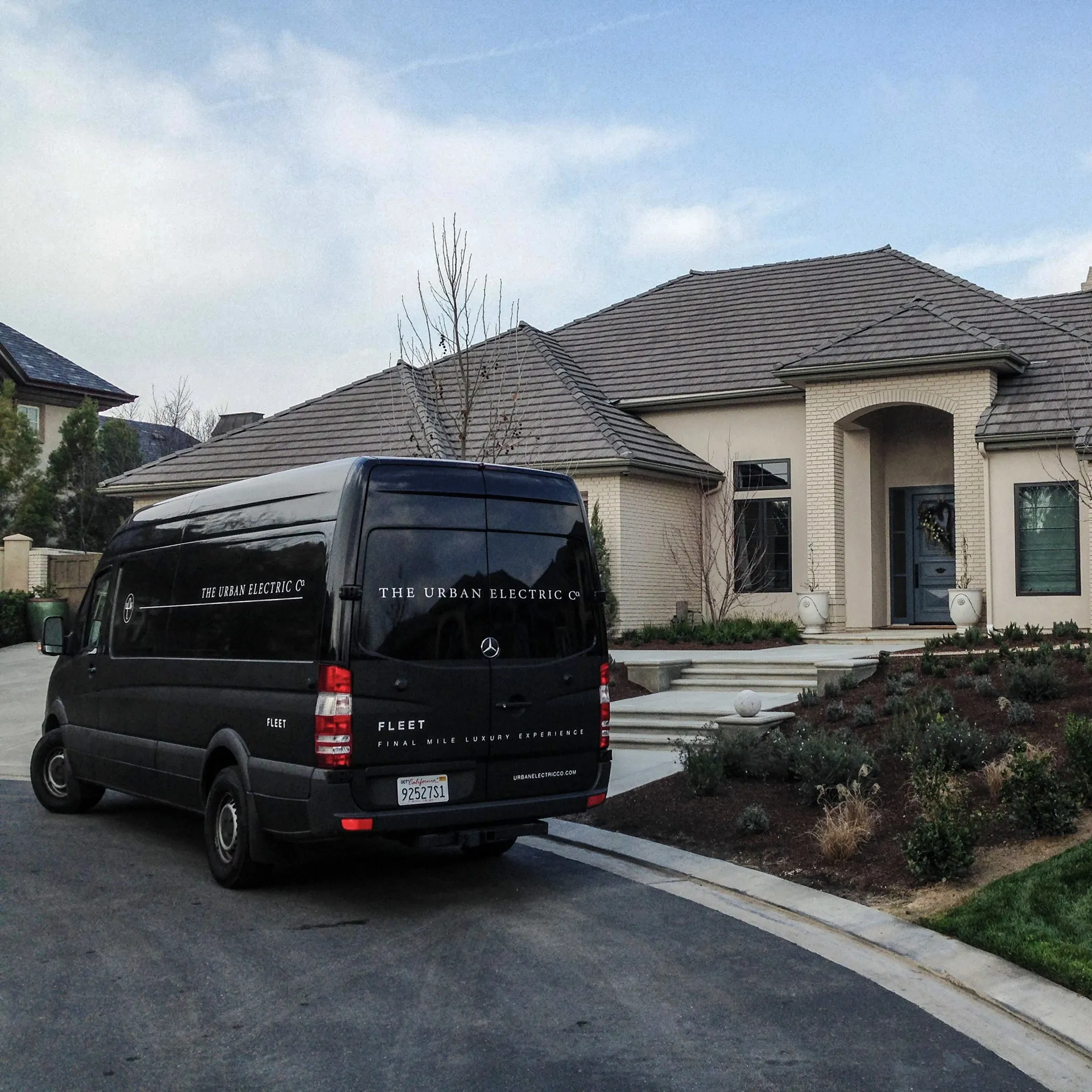 Fleet van in front of a house